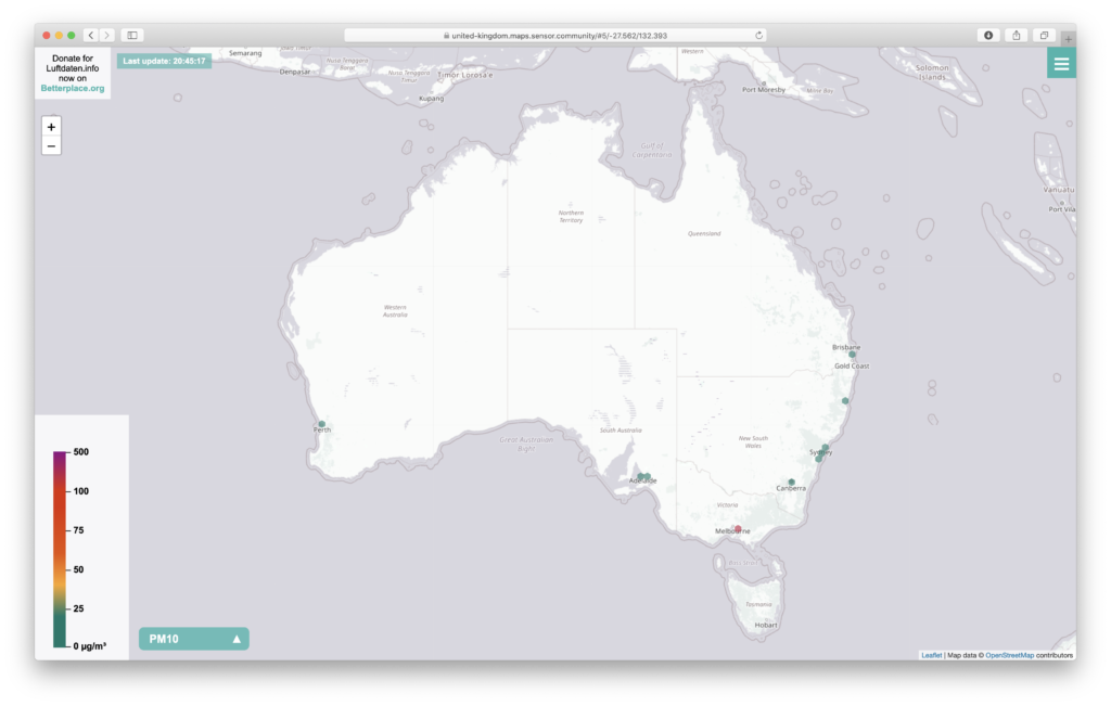 There aren't currently many Luftdaten data points in Australia. Let's help fix that.